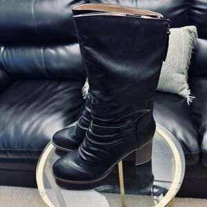 Journee Womens Sequoia Stacked Heel Mid Calf Boots 11